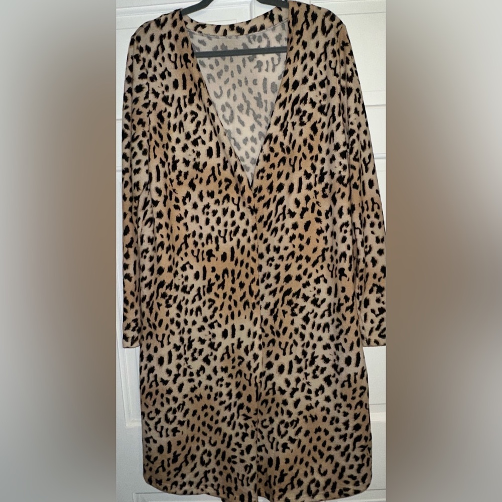 Leopard Print Women's Long Kimono